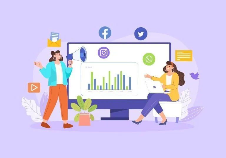 social media marketing trends illustration